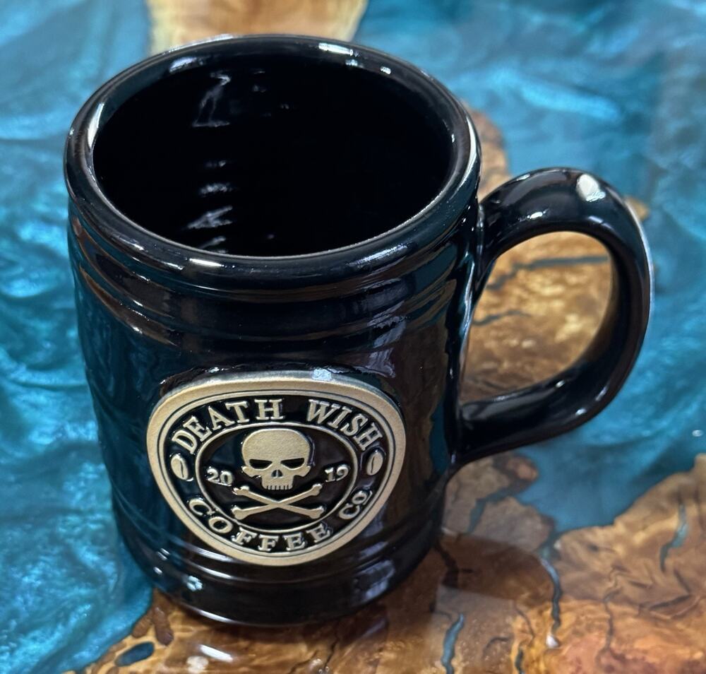 Death Wish Coffee Co 2019 Black Mug Deneen Pottery Handthrown St. Paul MN USA